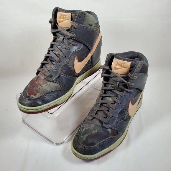 Nike Dunk Sky High Liberty Of London Women's Size 8 Wedge Shoes Midnight Fog - Picture 1 of 8
